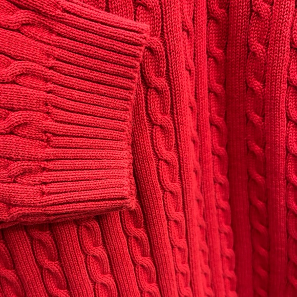 Lauren Ralph Lauren Red Cable Knit Sweater - Picture 7 of 8